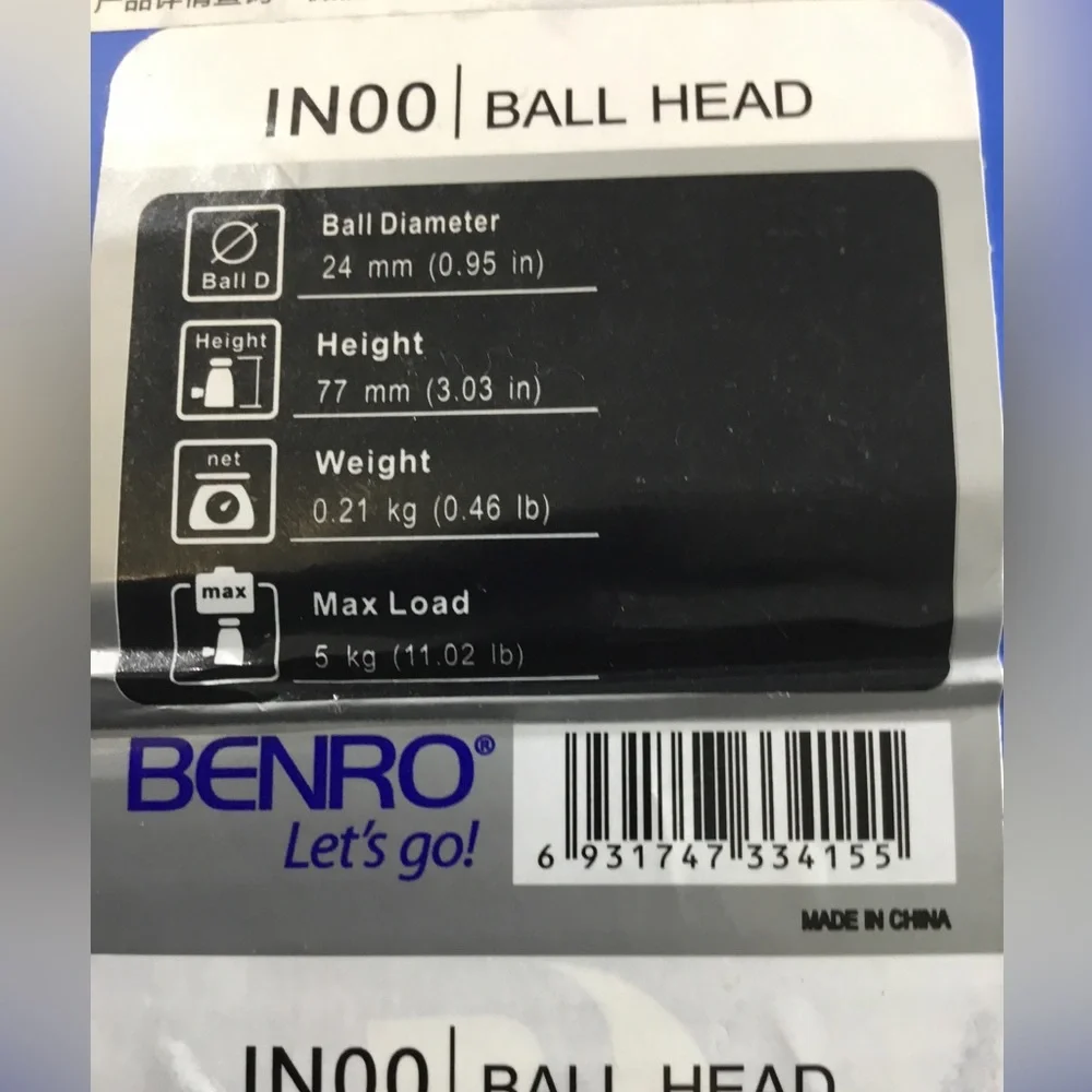 Black & Blue Ball Head with Quick Release - Camera Tripod Accessory
